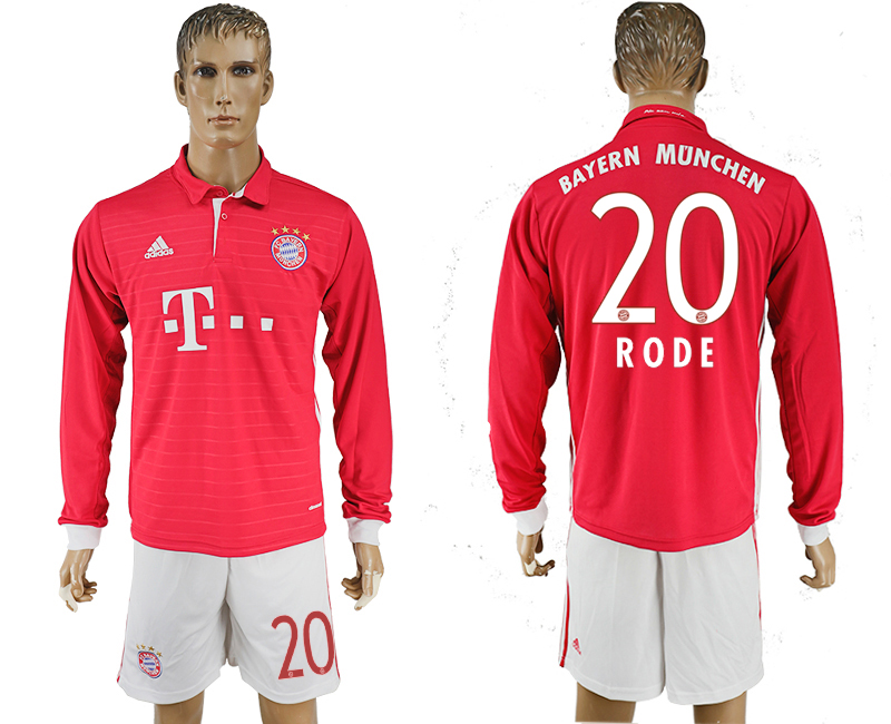 2016-17 Bayern Munich 20 RODE Home Long Sleeve Soccer Jersey