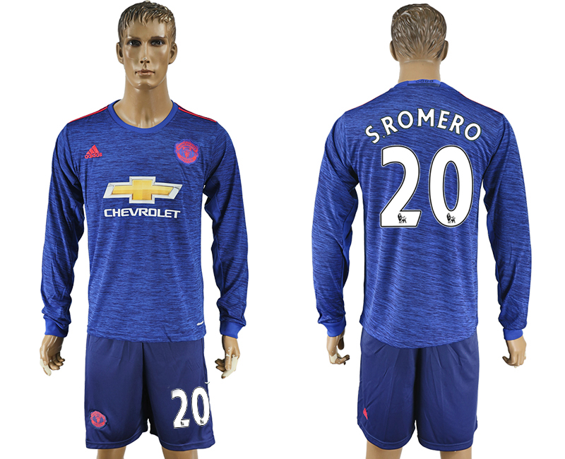 2016-17 Manchester United 20 S.ROMERO Away Long Sleeve Soccer Jersey