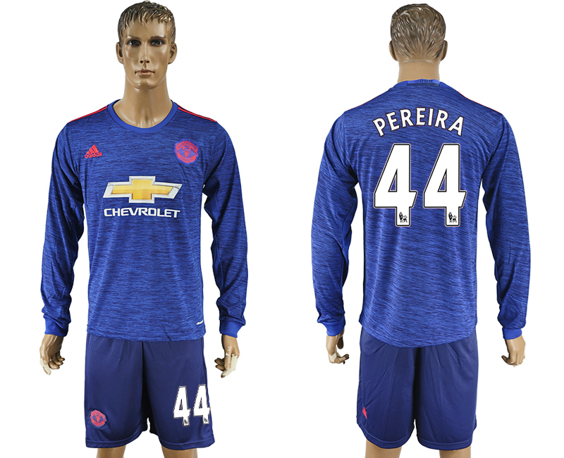 2016-17 Manchester United 44 PEREIRA Away Long Sleeve Soccer Jersey 2016-17 Manchester United 44 PEREIRA Away Long Sleeve Soccer Jersey