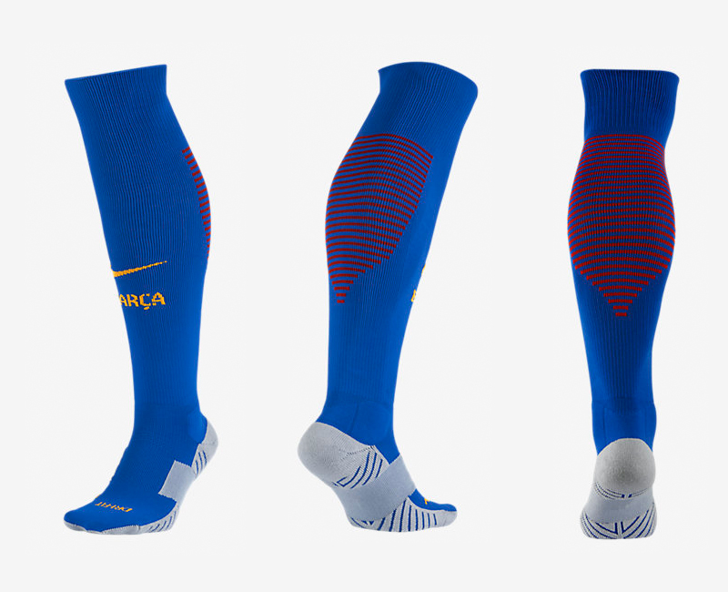2016-17 Barcelona Blue Soccer Socks - Click Image to Close