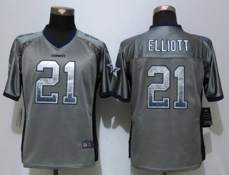 Nike Cowboys 21 Ezekiel Elliott Grey Women Drift Fashion Jersey