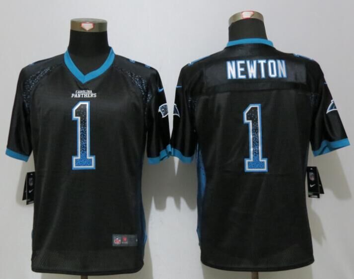 Nike Panthers 1 Cam Newton Black Women Drift Fashion Jersey - Click Image to Close