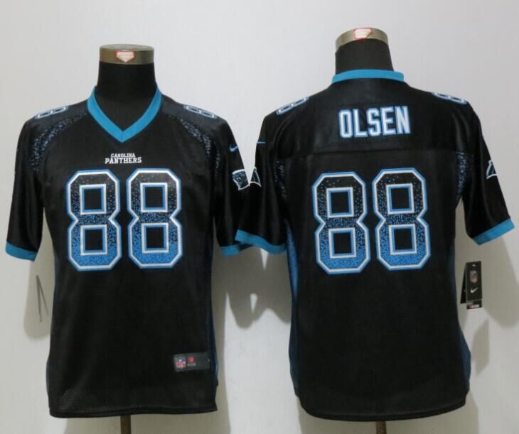 Nike Panthers 88 Greg Olsen Black Women Drift Fashion Jersey