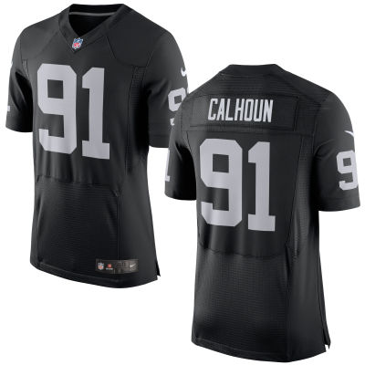 Nike Raiders 91 Shilique Calhoun Black Elite Jersey