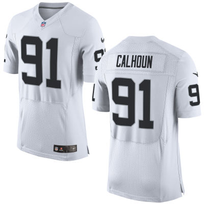 Nike Raiders 91 Shilique Calhoun White Elite Jersey