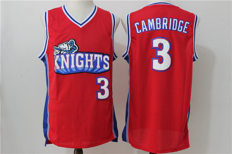 Los Angeles Knights 3 Calvin Cambridge Red Stitched Movie Jersey