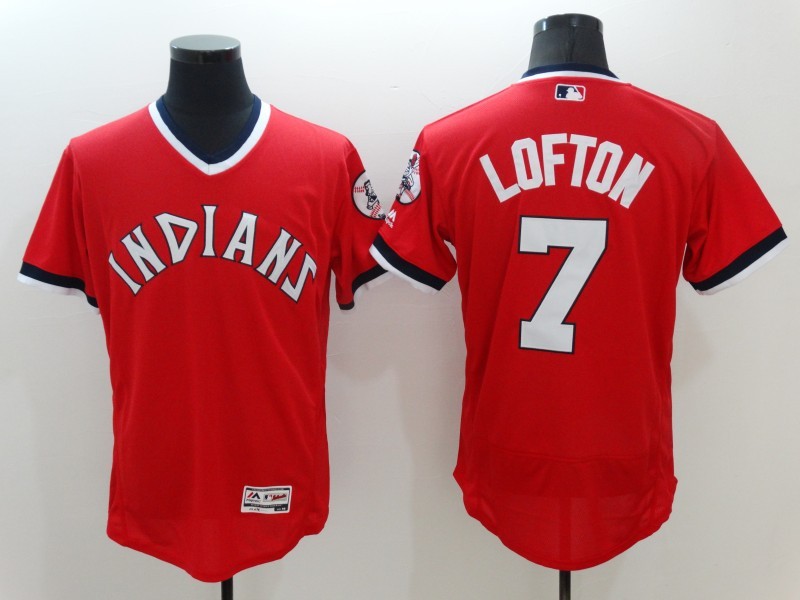 Indians 7 Kenny Lofton Red Throwback Flexbase Jersey Indians 7 Kenny Lofton Red Throwback Flexbase Jersey