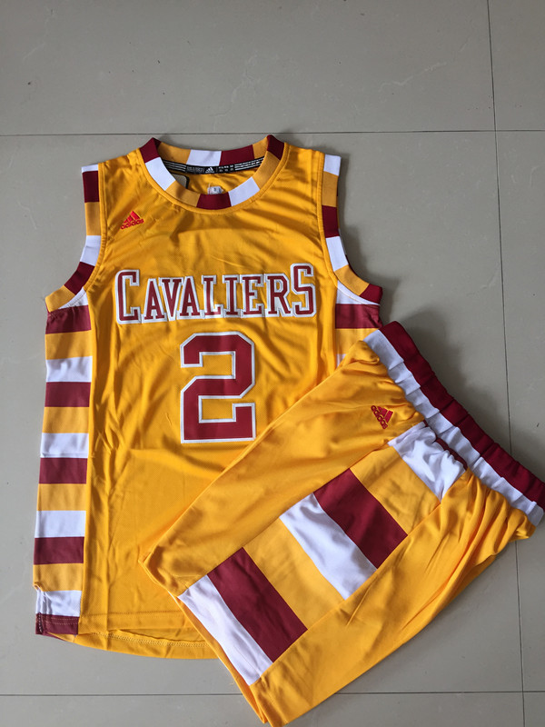 Cavaliers 2 Kyrie Irving Gold Swingman Jersey(With Shorts)