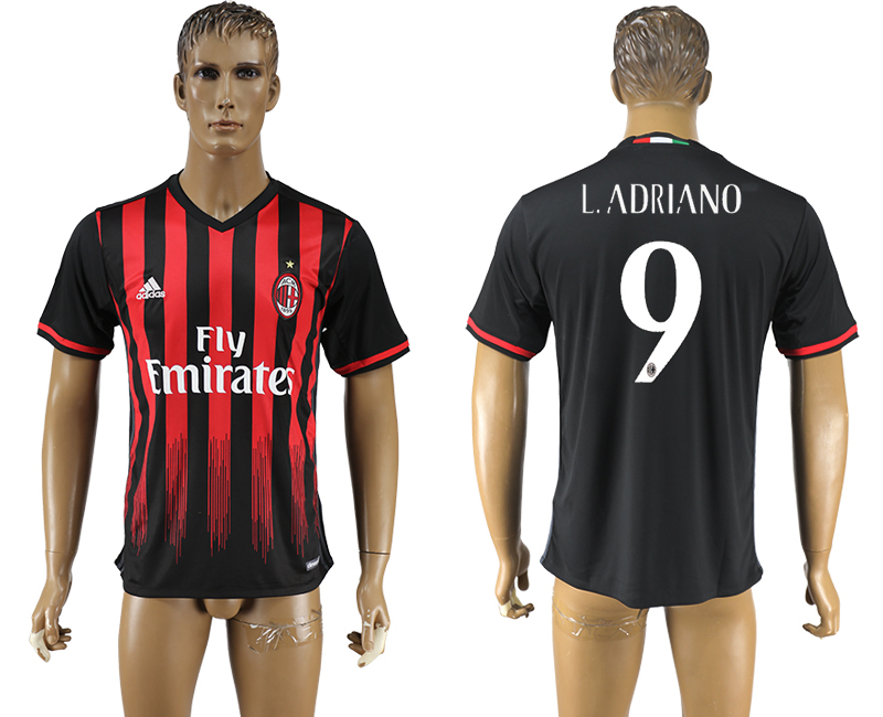 2016-17 AC Milan 9 LADRIANO Home Thailand Soccer Jersey