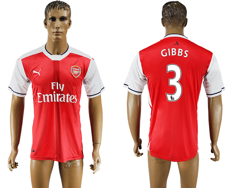 2016-17 Arsenal 3 GIBBS Home Thailand Soccer Jersey