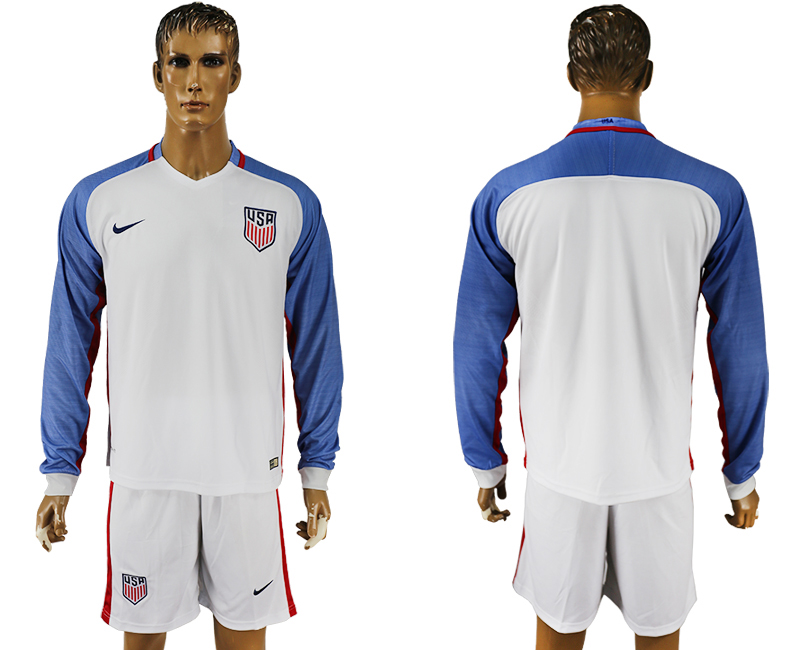 USA Home 2016 Copa America Centenario Long Sleeve Soccer Jersey