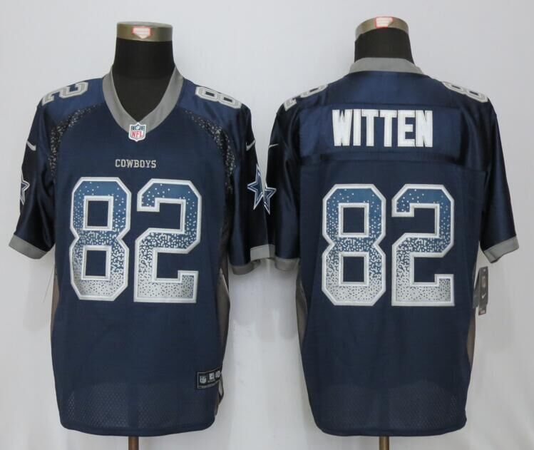 Nike Cowboys 82 Jason Witten Blue Drift Elite Jersey