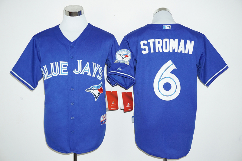 Blue Jays 6 Marcus Stroman Blue With 40th Season Patch Cool Base Jersey