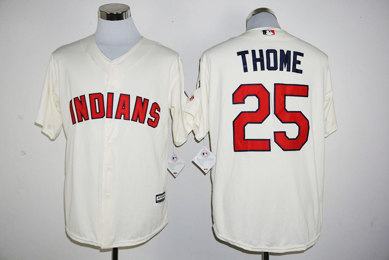 Indians 25 Jim Thome Cream New Cool Base Jersey Indians 25 Jim Thome Cream New Cool Base Jersey