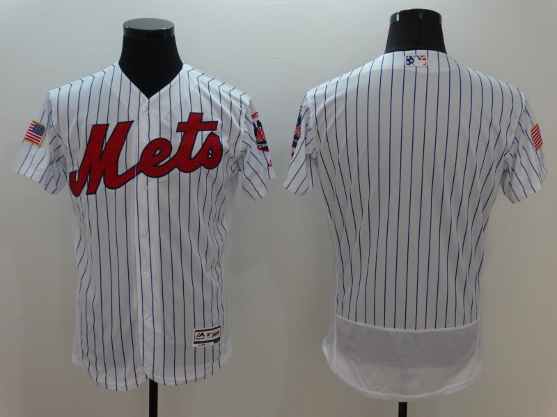 Mets Blank White Fashion Stars & Stripes Flexbase Jersey