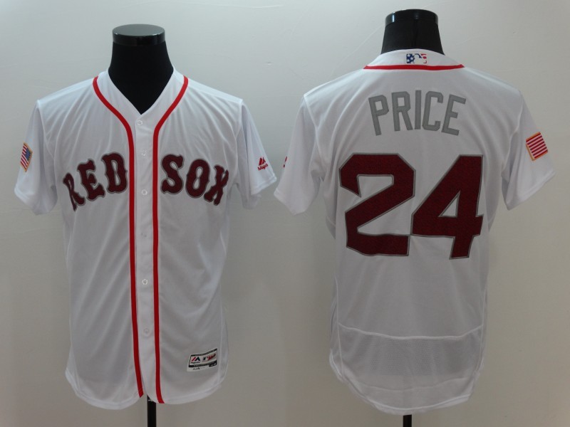 Red Sox 24 David Price White Fashion Stars & Stripes Flexbase Jersey