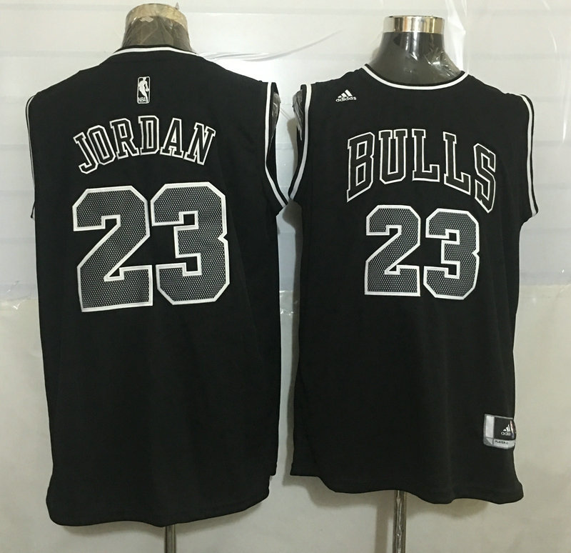 Bulls 23 Michael Jordan Black Swingman Jersey - Click Image to Close