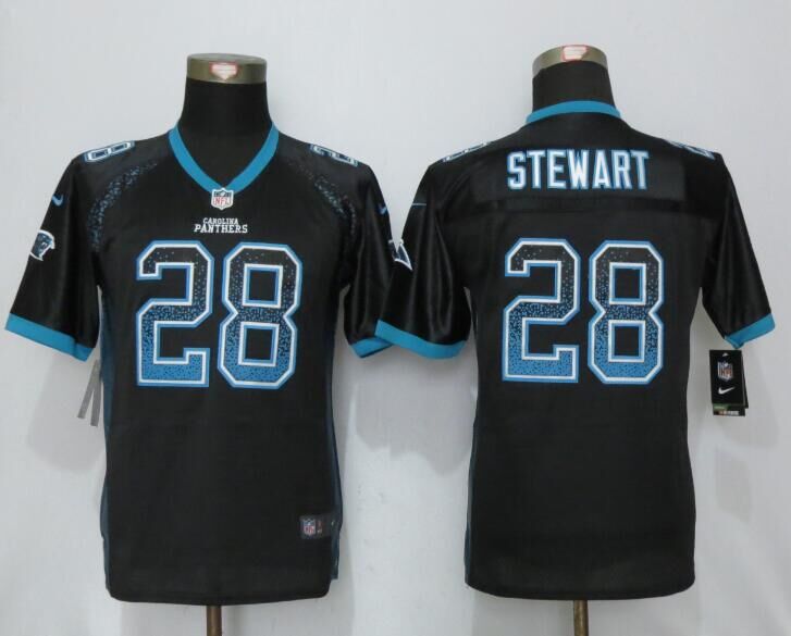 Nike Panthers 28 Jonathan Stewart Black Youth Drift Fashion Jersey - Click Image to Close