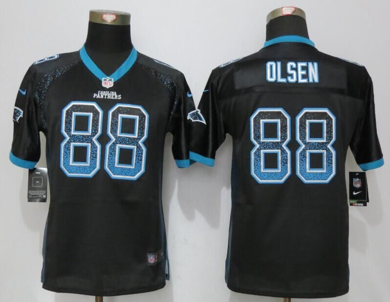 Nike Panthers 88 Greg Olsen Black Youth Drift Fashion Jersey - Click Image to Close