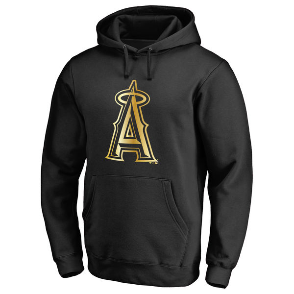 Los Angeles Angels Gold Collection Pullover Hoodie Black - Click Image to Close