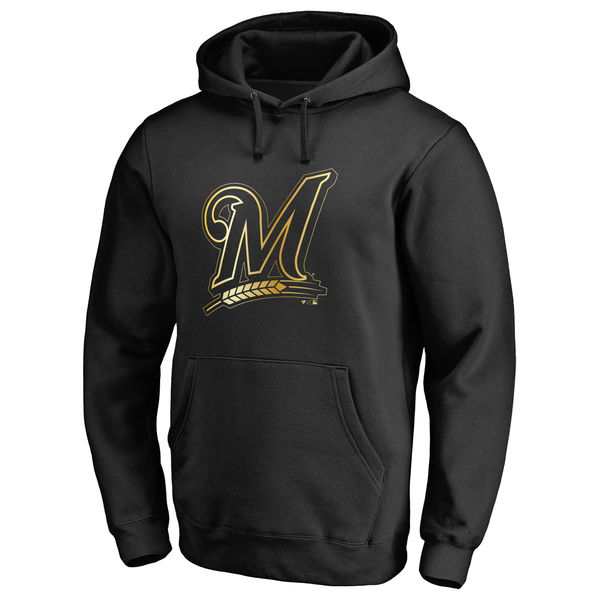 Milwaukee Brewers Gold Collection Pullover Hoodie Black