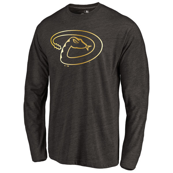 Arizona Diamondbacks Gold Collection Long Sleeve Tri Blend T-Shirt Black - Click Image to Close