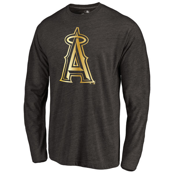 Los Angeles Angels Gold Collection Long Sleeve Tri Blend T-Shirt Black