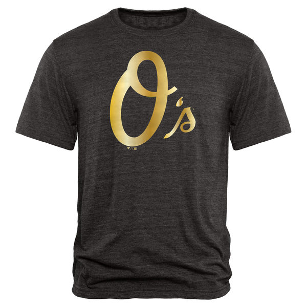 Baltimore Orioles Fanatics Apparel Gold Collection Tri Blend T-Shirt Black