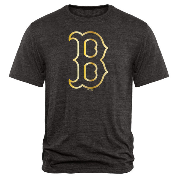 Boston Red Sox Fanatics Apparel Gold Collection Tri Blend T-Shirt Black