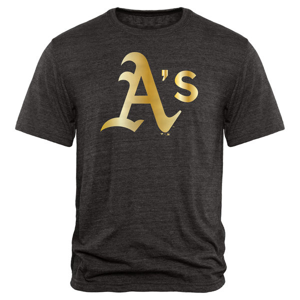 Oakland Athletics Fanatics Apparel Gold Collection Tri Blend T-Shirt Black
