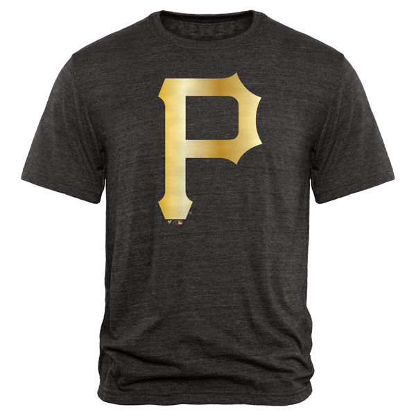 Pittsburgh Pirates Fanatics Apparel Gold Collection Tri Blend T-Shirt Black