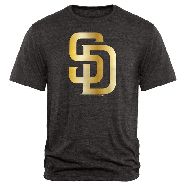 San Diego Padres Fanatics Apparel Gold Collection Tri Blend T-Shirt Black