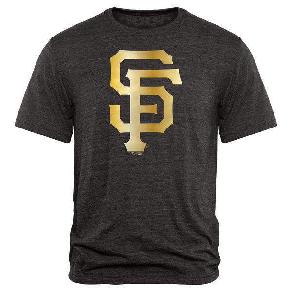 San Francisco Giants Fanatics Apparel Gold Collection Tri Blend T-Shirt Black