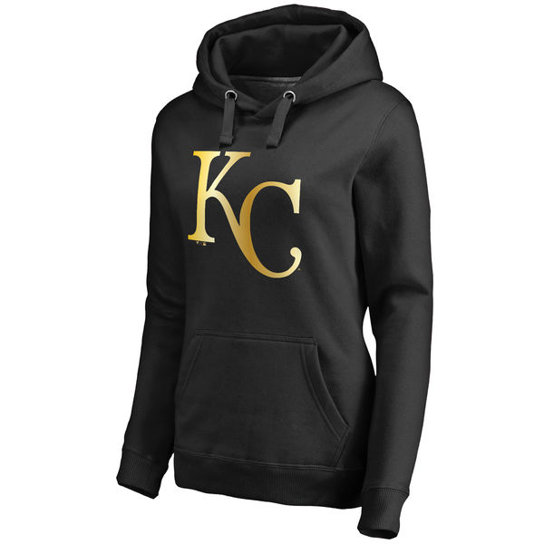 Kansas City Royals Women's Gold Collection Pullover Hoodie Black