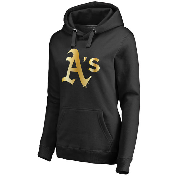 Oakland Athletics Women's Gold Collection Pullover Hoodie Black