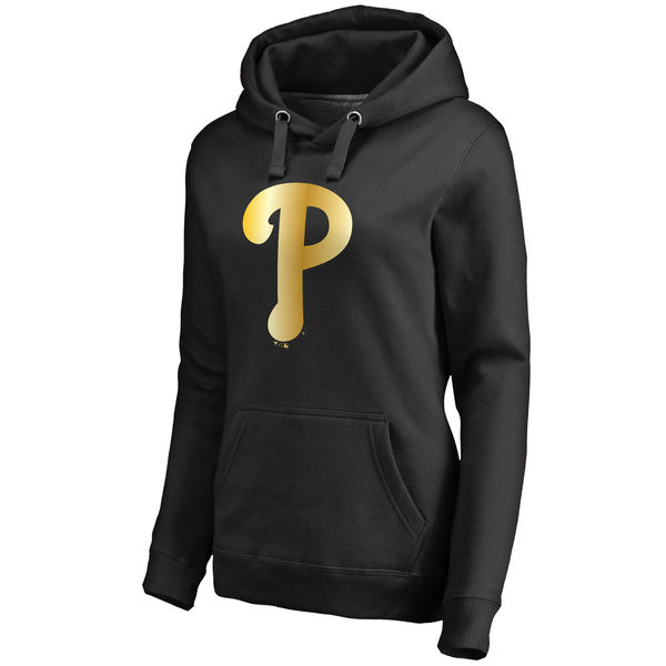 Philadelphia Phillies Women's Gold Collection Pullover Hoodie Black