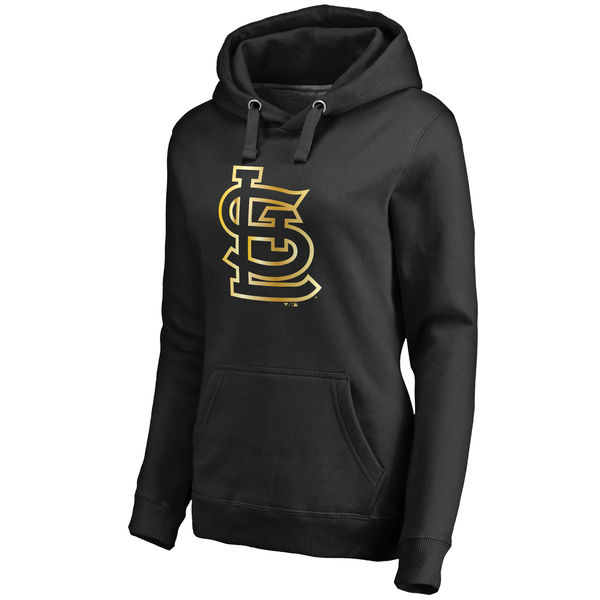 St. Louis Cardinals Women's Gold Collection Pullover Hoodie Black