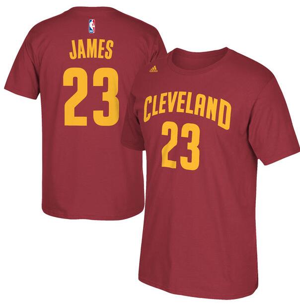 Mens Cleveland Cavaliers LeBron James adidas Wine Net Number T-Shirt