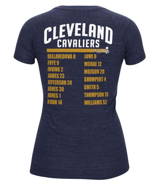 Women's Cleveland Cavaliers adidas Navy 2016 NBA Finals Champions Roster V Neck T-Shirt1 - Click Image to Close