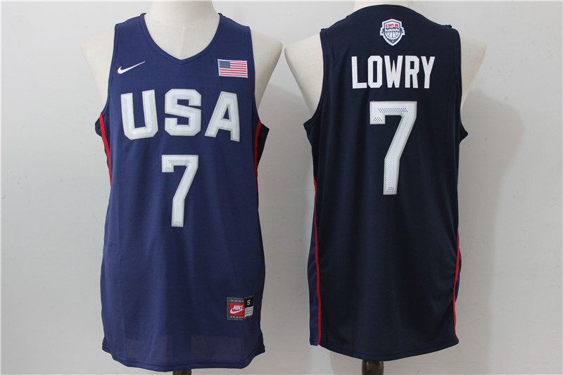 USA Basketball 7 Kyle Lowry Royal Nike Rio Elite Stitched Jersey