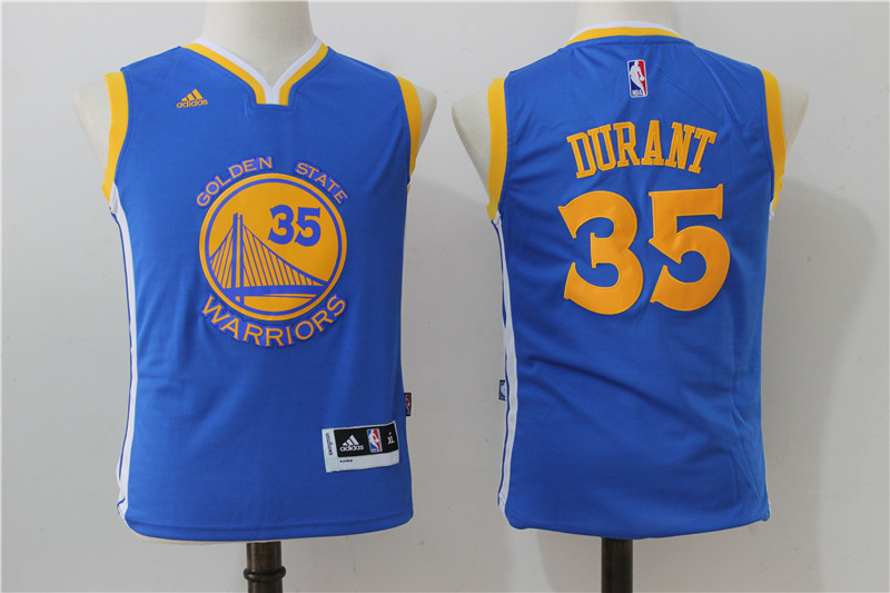 Warriors 35 Kevin Durant Blue Youth Swingman Jersey - Click Image to Close