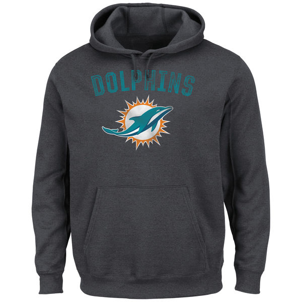 Miami Dolphins Majestic Kick Return II Pullover Hoodie Charcoal
