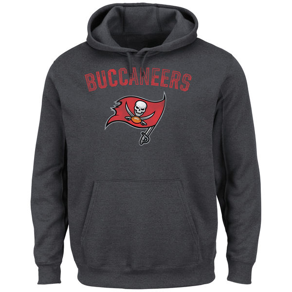 Tampa Bay Buccaneers Majestic Kick Return II Pullover Hoodie Charcoal - Click Image to Close