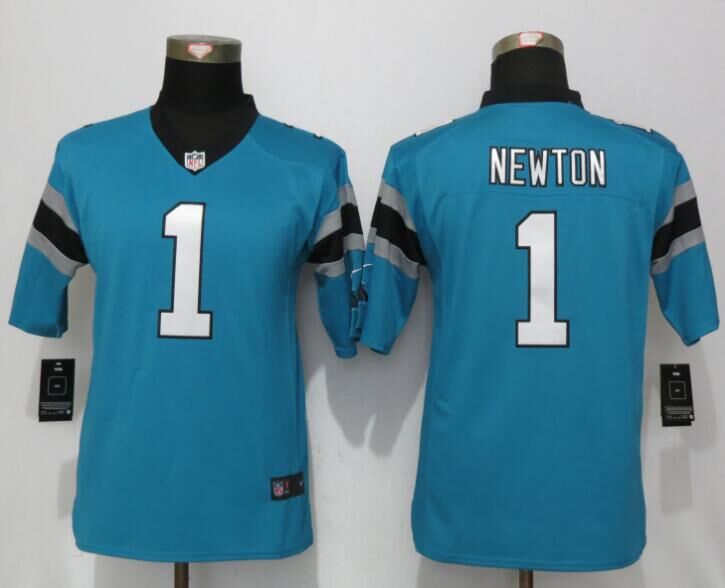 Nike Panthers 1 Cam Newton Blue Youth Game Jersey