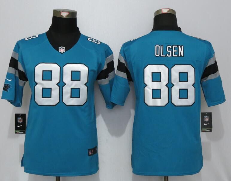 Nike Panthers 88 Greg Olsen Blue Youth Game Jersey - Click Image to Close