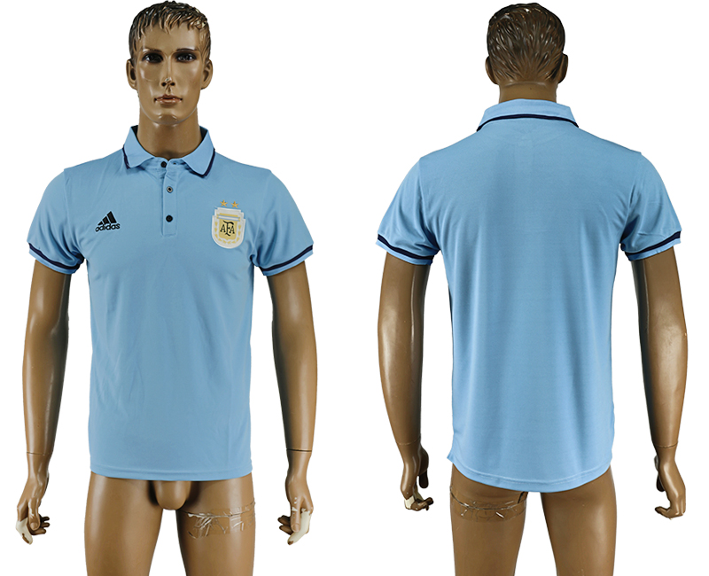 2016-17 Argentina Blue Soccer Polo Shirt