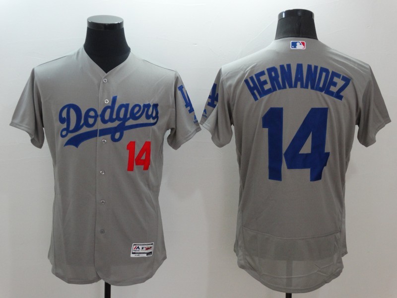 Dodgers 14 Enrique Hernandez Grey Flexbase Jersey