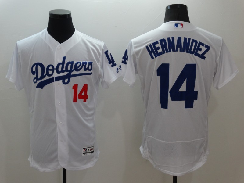 Dodgers 14 Enrique Hernandez White Flexbase Jersey