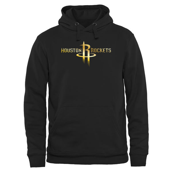 Houston Rockets Gold Collection Pullover Hoodie Black - Click Image to Close
