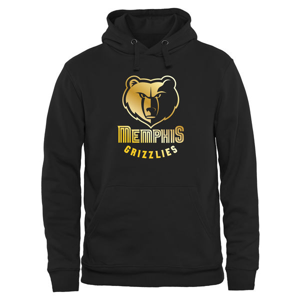 Memphis Grizzlies Gold Collection Pullover Hoodie Black - Click Image to Close